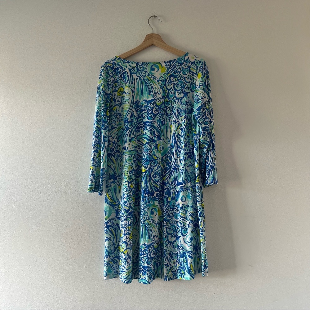 LILLY PULITZER | Blue Crush After Party V-Neck Dress | L - Picture 4 of 5